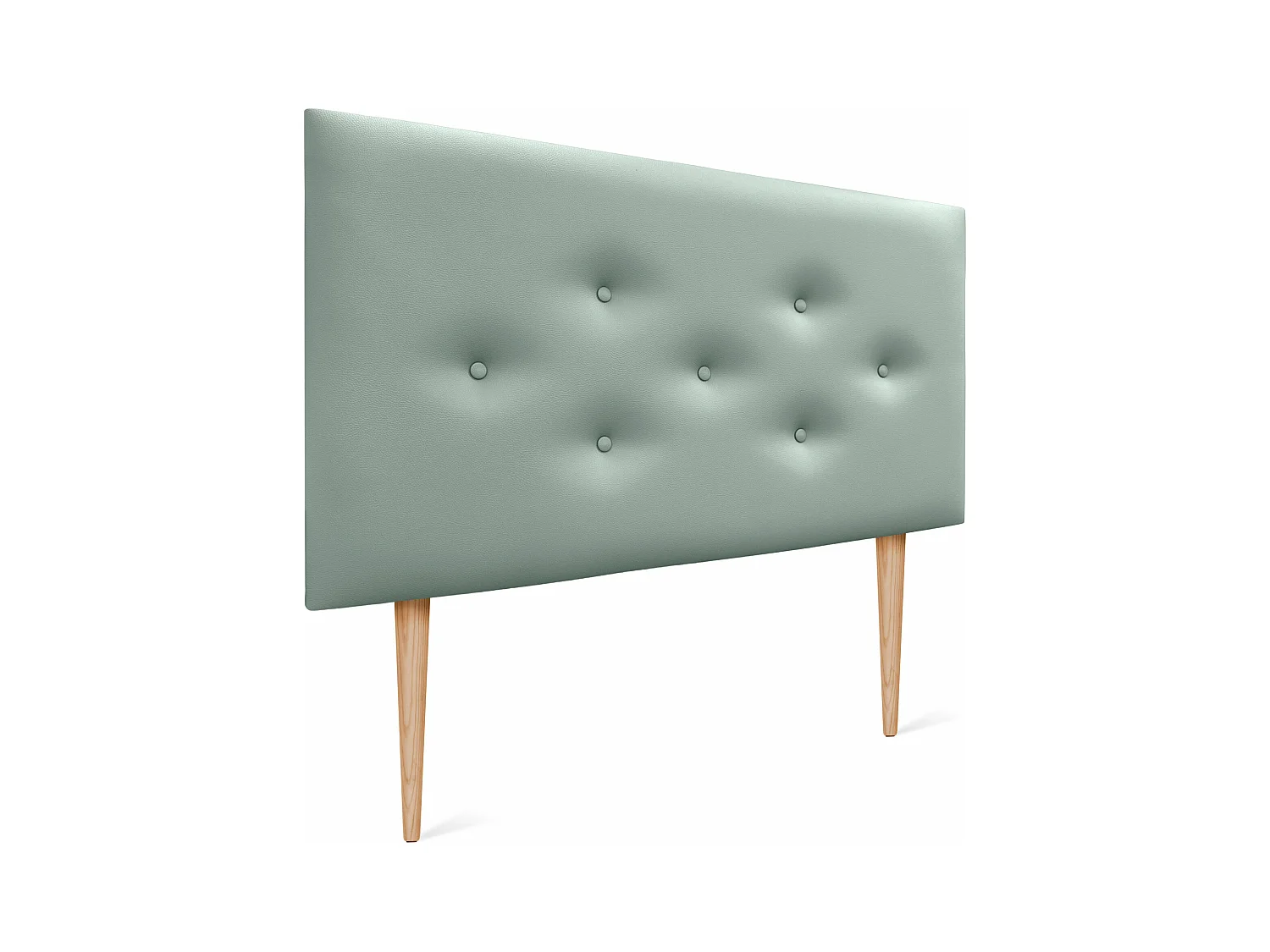 DHOME Tête de lit en simili cuir avec 3 rangées de boutons entrelacés Tête de lit rembourrée pour lit de luxe (Vert, 95cm)