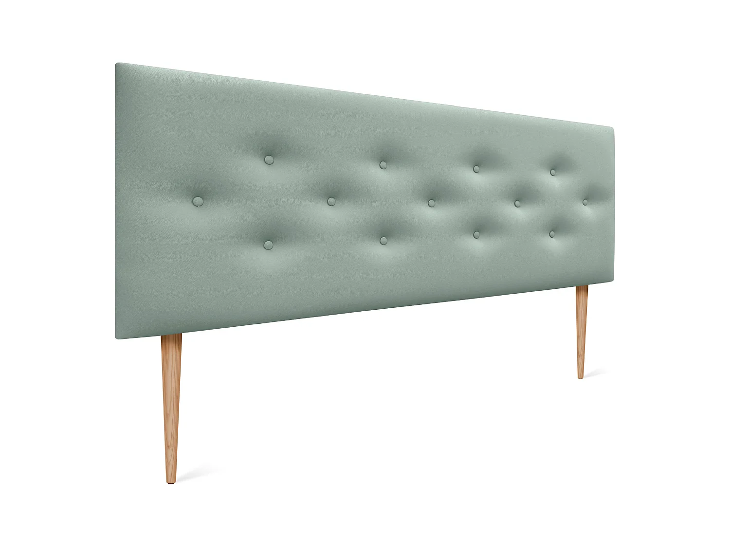 DHOME Tête de lit en simili cuir avec 3 rangées de boutons entrelacés Tête de lit rembourrée pour lit de luxe (Vert, 135cm)