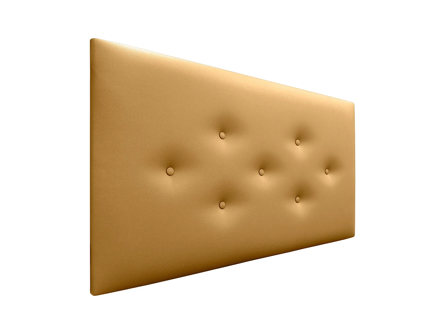 DHOME Tête de Lit en Similicuir avec 3 Rangées de Boutons Entrelacées Tête de Lit Rembourrée de Luxe (Doré, 105cm)