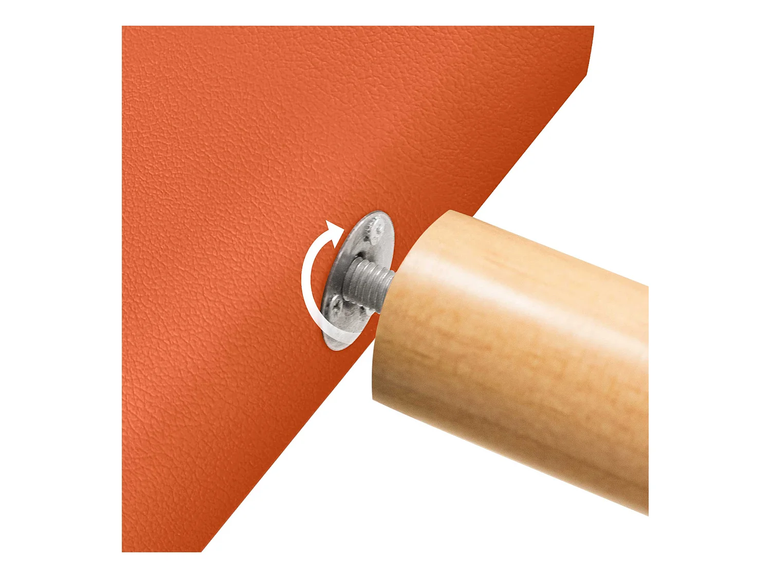 DHOME Testiera in ecopelle con 3 file di bottoni Testiera imbottita per letto di lusso (Arancione, 160cm)