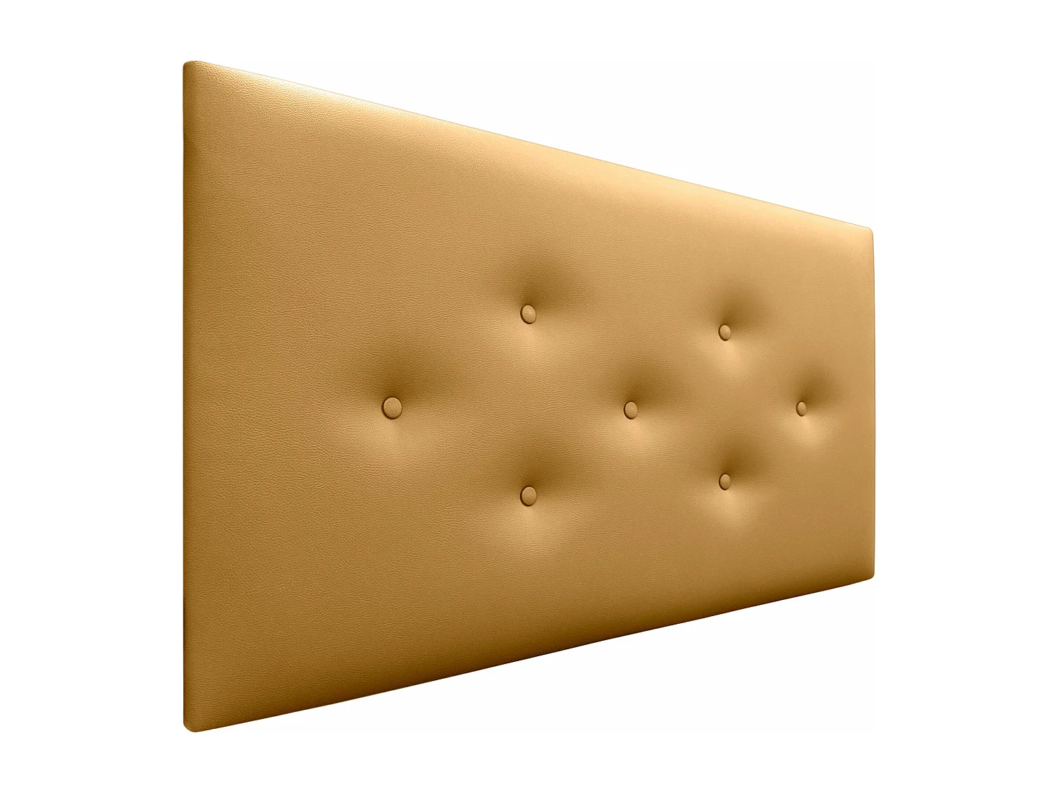 DHOME Tête de Lit en Similicuir avec 3 Rangées de Boutons Entrelacées Tête de Lit Rembourrée de Luxe (Doré, 95cm)