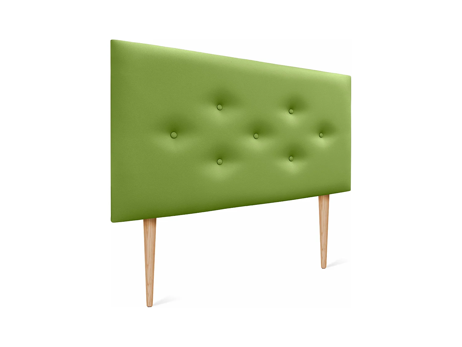 DHOME Kunstleder-Kopfteil mit 3 versetzten Knopfreihen und Füßen, luxuriöses gepolstertes Bettkopfteil (Grün, 90cm)