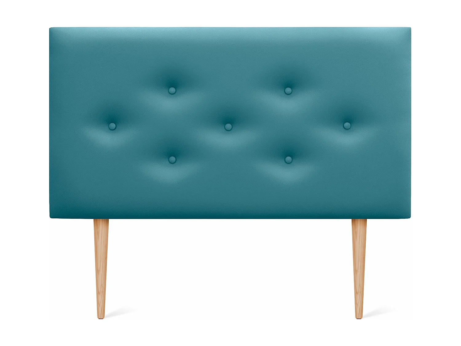 DHOME Tête de lit en simili cuir avec 3 rangées de boutons entrelacés Tête de lit rembourrée pour lit de luxe (Turquoise, 90cm)