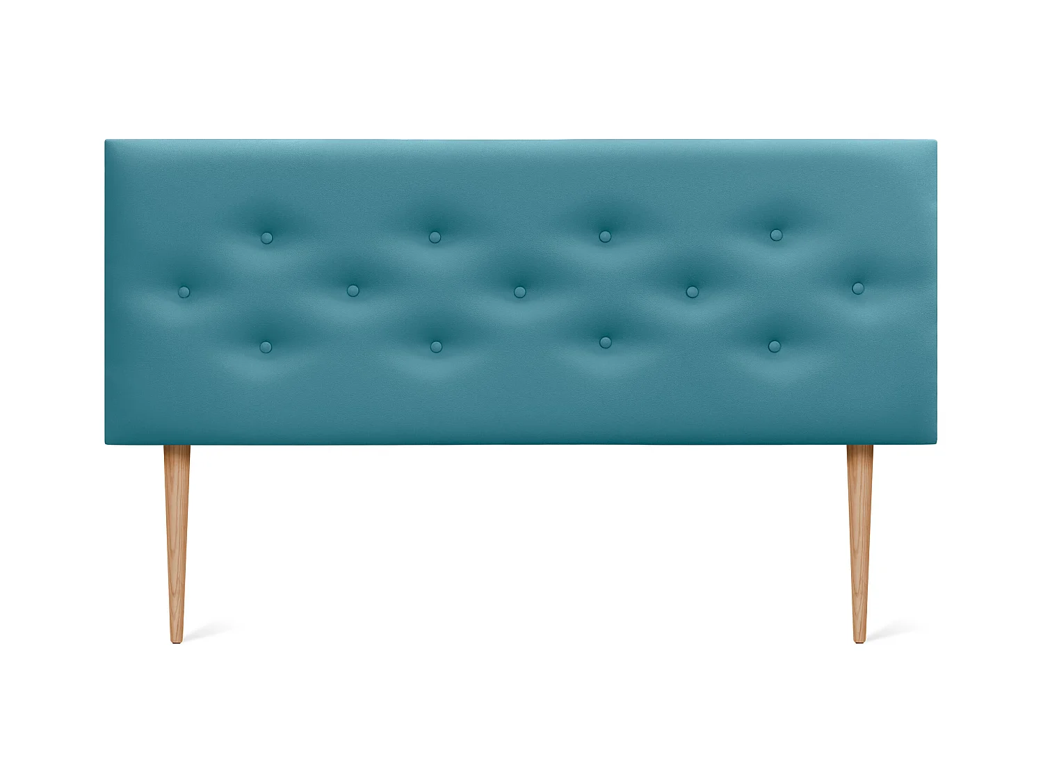 DHOME Tête de lit en simili cuir avec 3 rangées de boutons entrelacés Tête de lit rembourrée pour lit de luxe (Turquoise, 160cm)