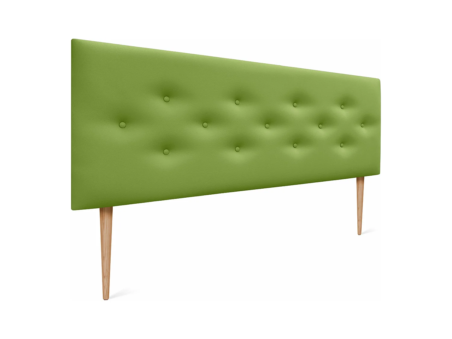 DHOME Testiera in ecopelle con 3 file di bottoni intrecciati Testiera imbottita per letto di lusso (Verde, 135cm)