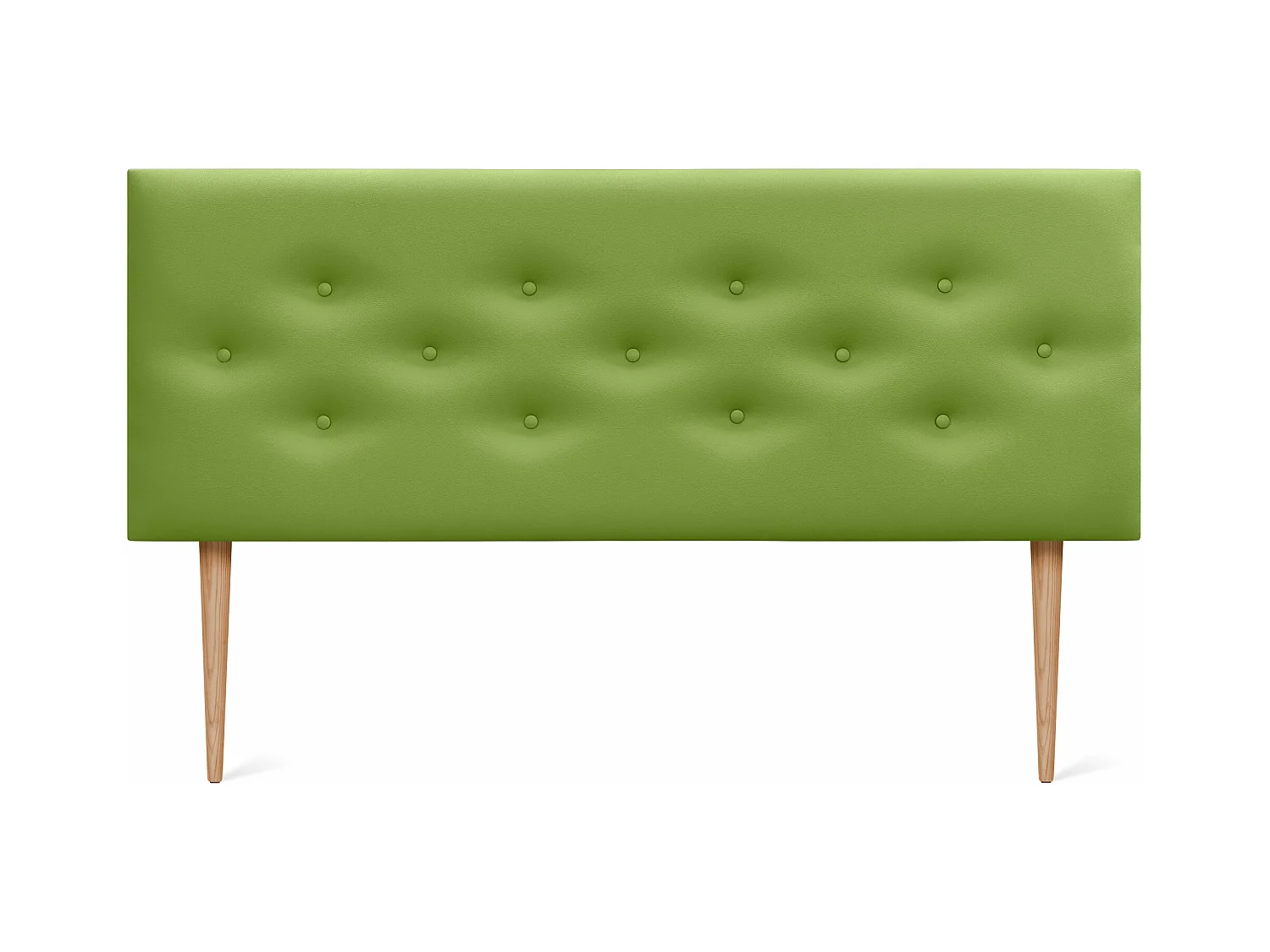 DHOME Testiera in ecopelle con 3 file di bottoni intrecciati Testiera imbottita per letto di lusso (Verde, 135cm)