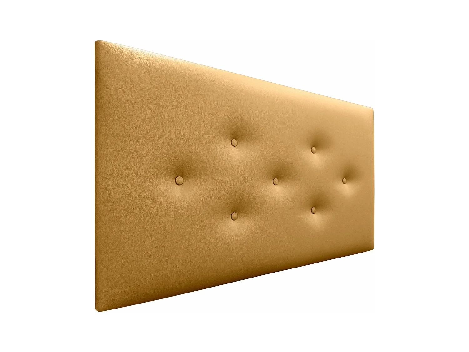 DHOME Tête de Lit en Similicuir avec 3 Rangées de Boutons Entrelacées Tête de Lit Rembourrée de Luxe (Doré, 110cm)