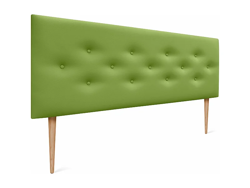 DHOME Testiera in ecopelle con 3 file di bottoni intrecciati Testiera imbottita per letto di lusso (Verde, 145cm)