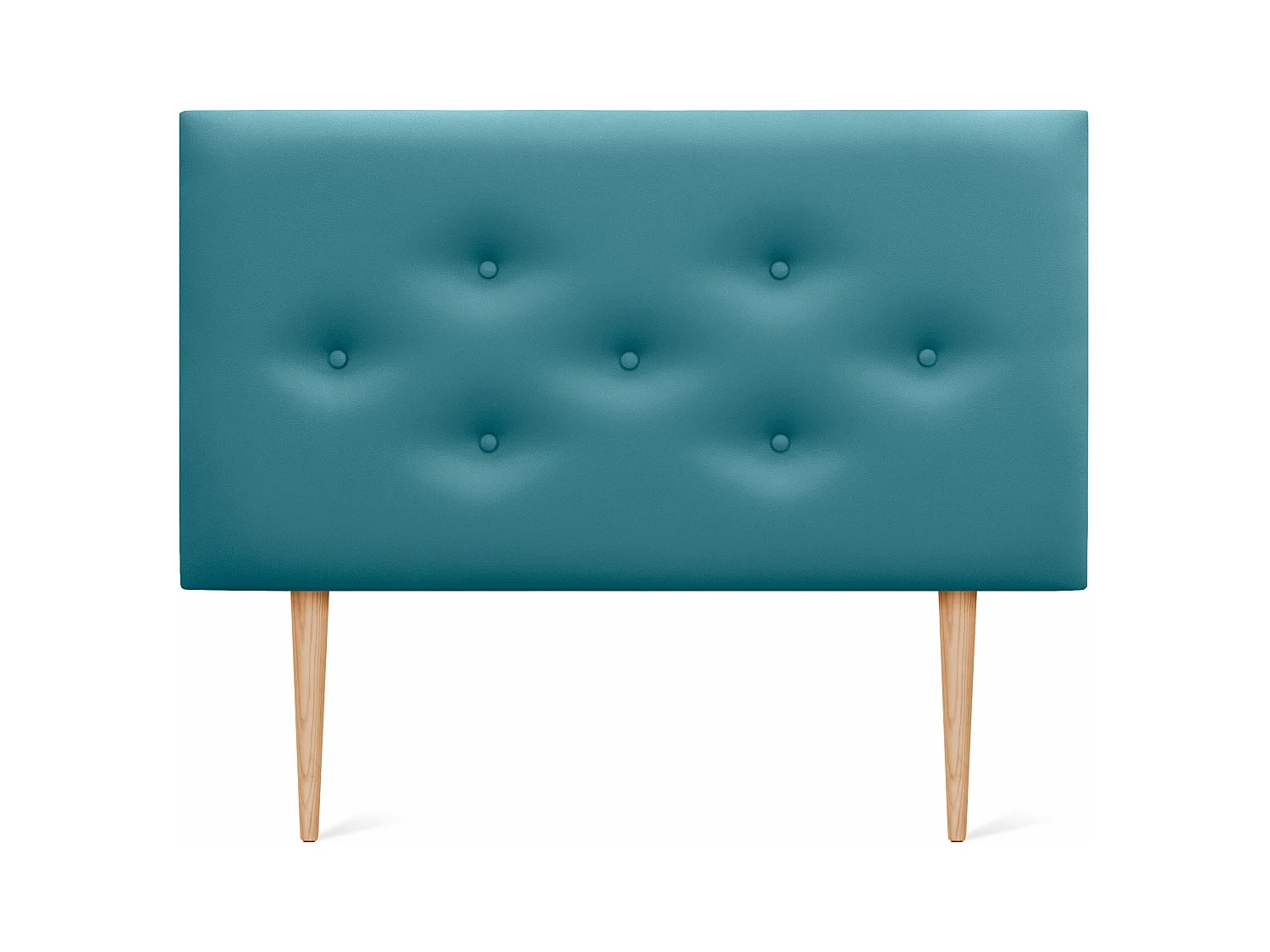 DHOME Tête de lit en simili cuir avec 3 rangées de boutons entrelacés Tête de lit rembourrée pour lit de luxe (Turquoise, 95cm)