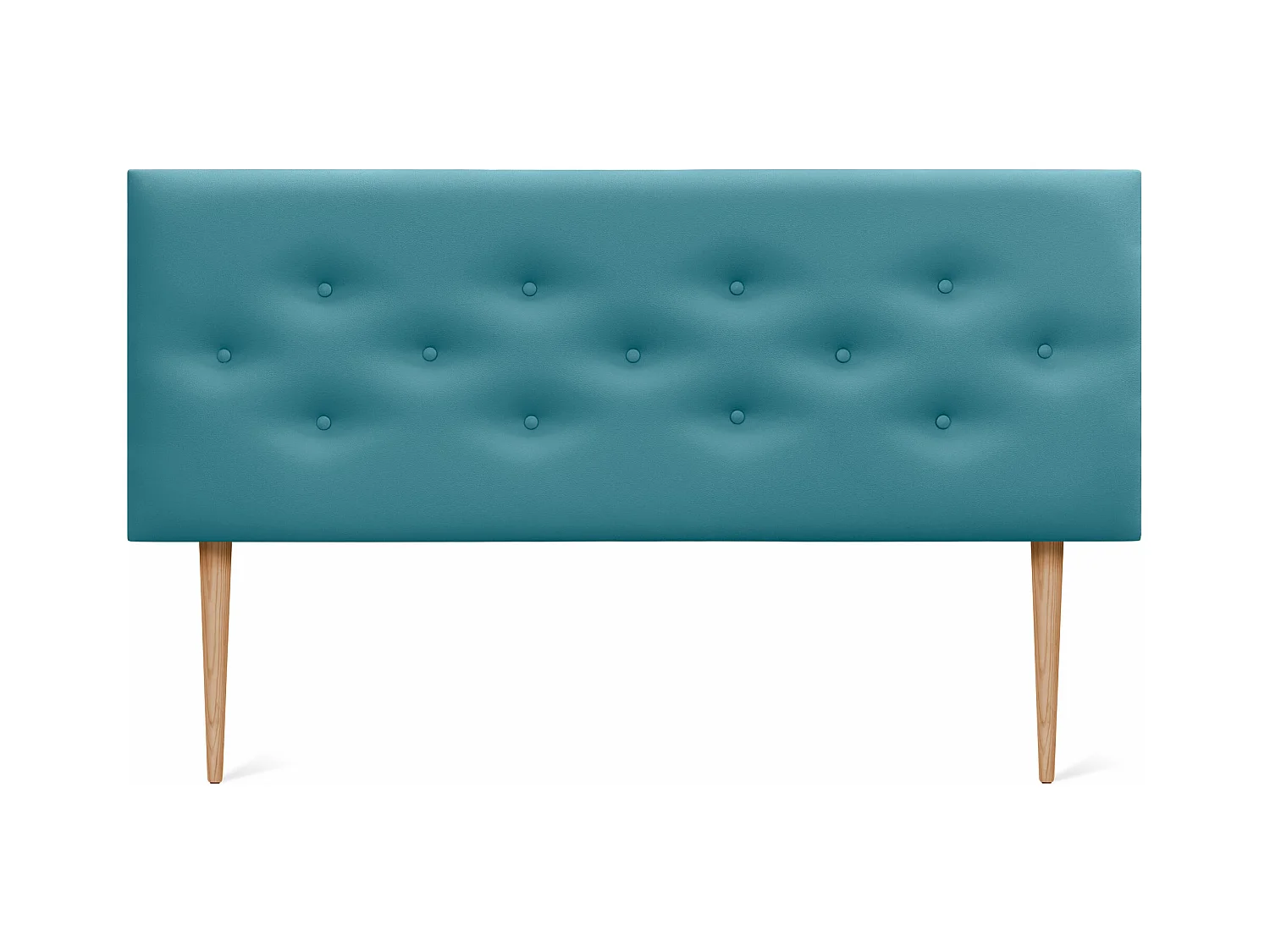 DHOME Tête de lit en simili cuir avec 3 rangées de boutons entrelacés Tête de lit rembourrée pour lit de luxe (Turquoise, 150cm)
