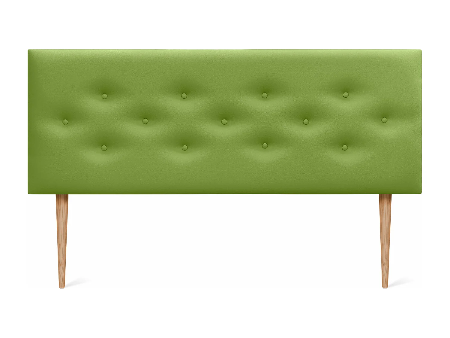 DHOME Tête de lit en simili cuir avec 3 rangées de boutons entrelacés Tête de lit rembourrée pour lit de luxe (Vert, 150cm)