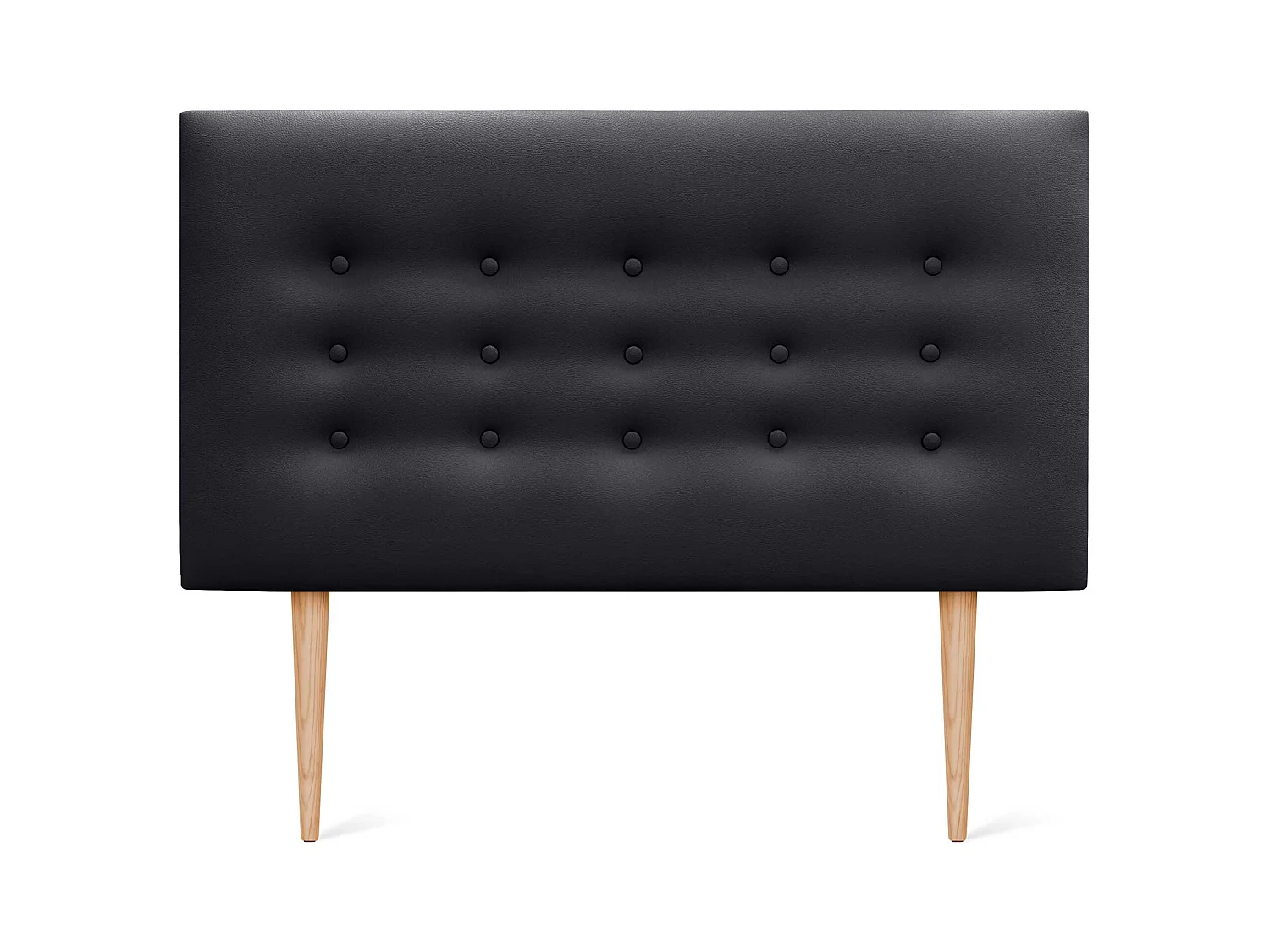 DHOME Tête de lit en simili cuir avec 3 rangées de boutons Tête de lit rembourrée pour lit de luxe (Noir, 110cm)