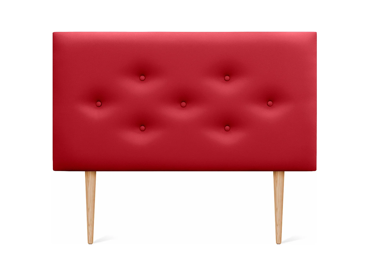 DHOME Tête de lit en simili cuir avec 3 rangées de boutons entrelacés Tête de lit rembourrée pour lit de luxe (Rouge, 105cm)