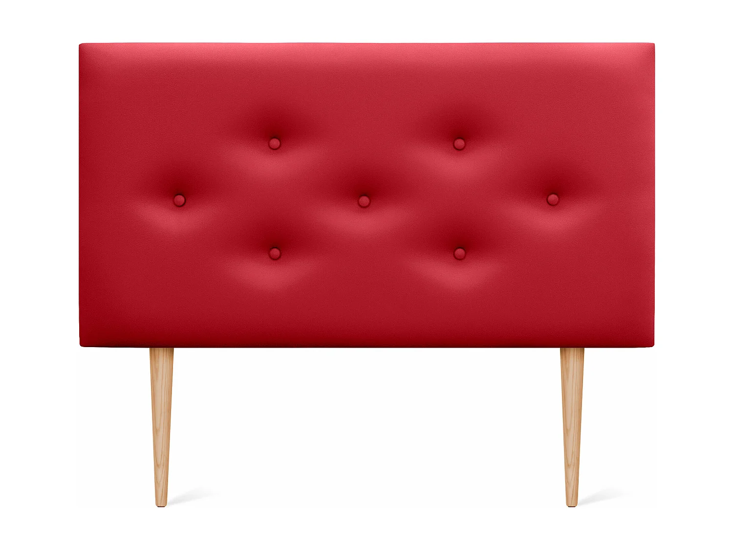 DHOME Testiera in ecopelle con 3 file di bottoni intrecciati Testiera imbottita per letto di lusso (Rosso, 105cm)
