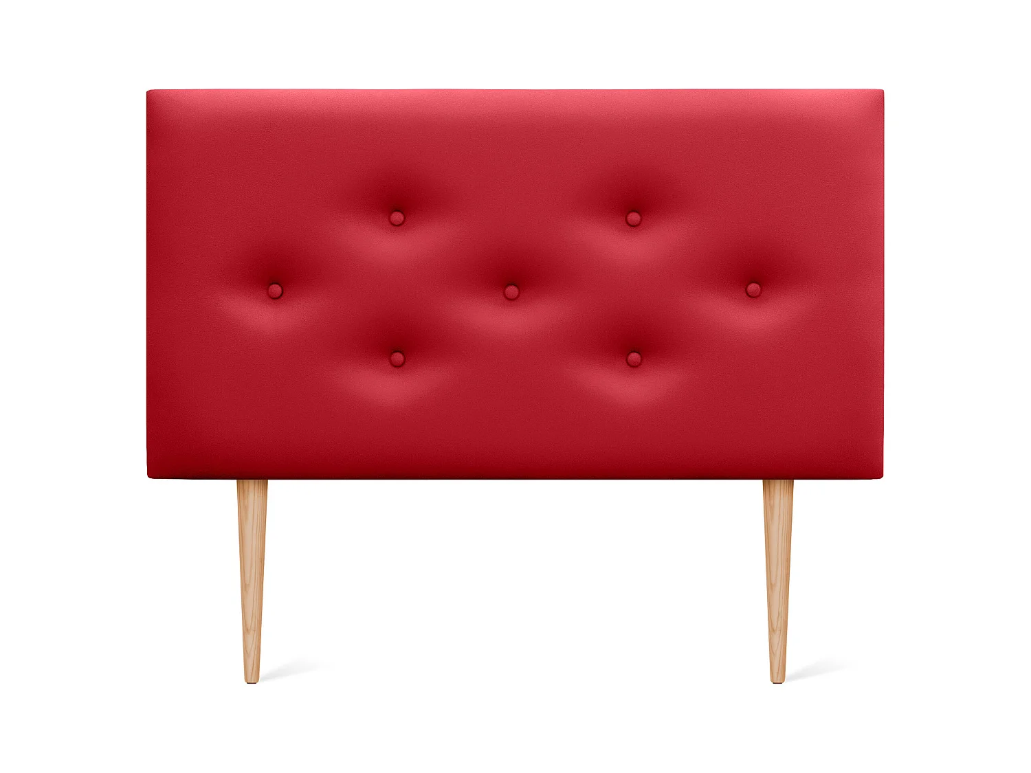 DHOME Tête de lit en simili cuir avec 3 rangées de boutons entrelacés Tête de lit rembourrée pour lit de luxe (Rouge, 90cm)
