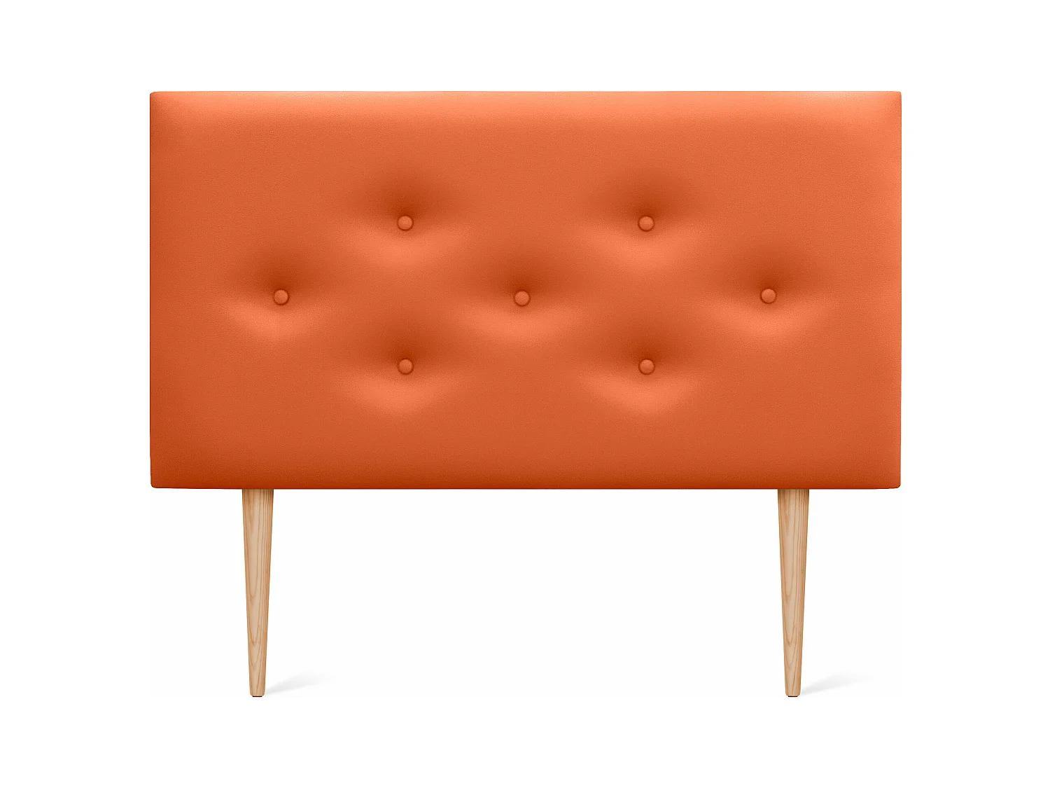 DHOME Tête de lit en simili cuir avec 3 rangées de boutons entrelacés Tête de lit rembourrée pour lit de luxe (Orange, 105cm)