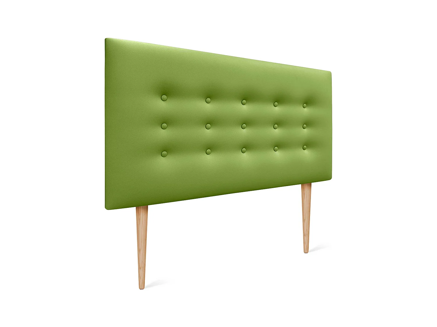 DHOME Testiera in ecopelle con 3 file di bottoni Testiera imbottita per letto di lusso (Verde, 95cm)