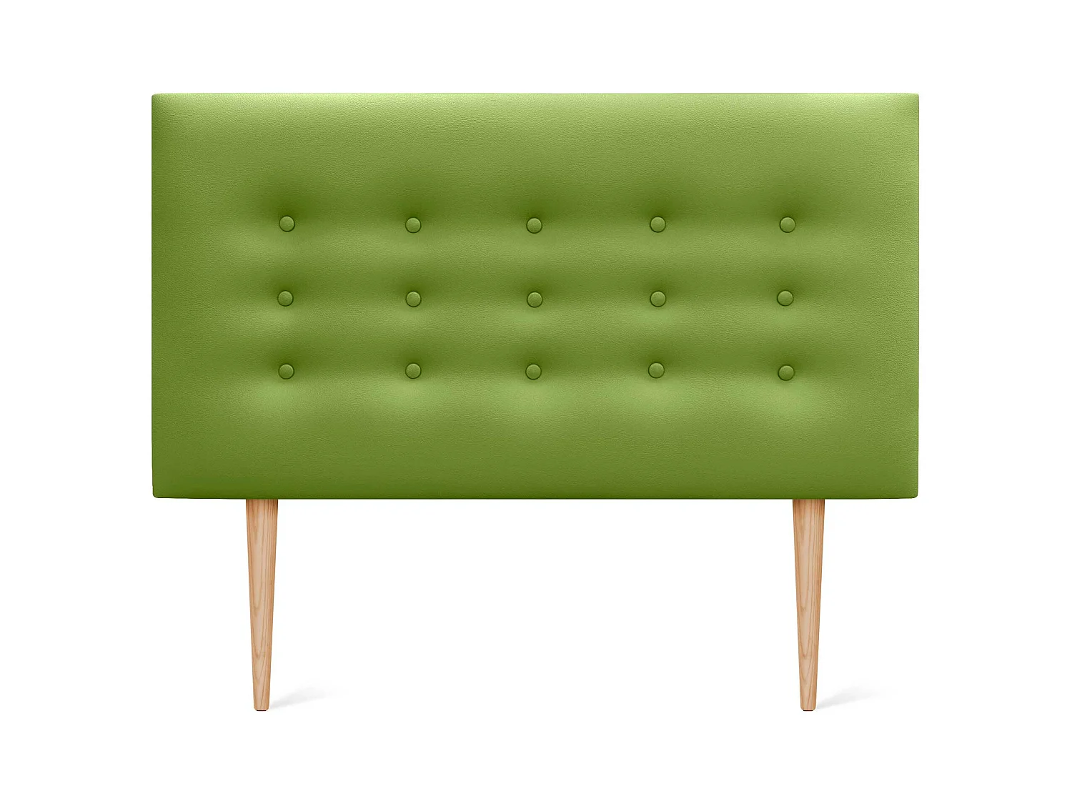 DHOME Testiera in ecopelle con 3 file di bottoni Testiera imbottita per letto di lusso (Verde, 95cm)