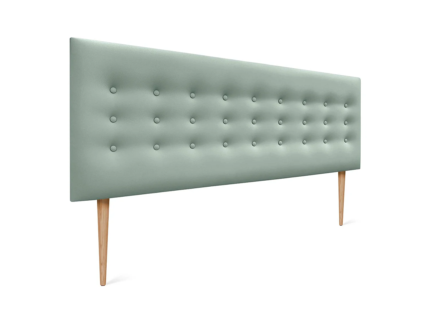 DHOME Tête de lit en simili cuir avec 3 rangées de boutons Tête de lit rembourrée pour lit de luxe (Vert, 135cm)