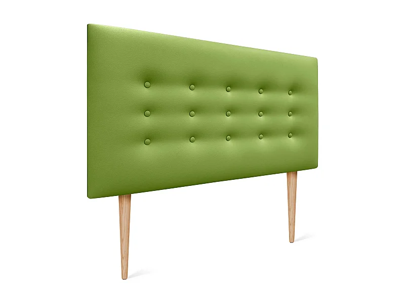 DHOME Tête de lit en simili cuir avec 3 rangées de boutons Tête de lit rembourrée pour lit de luxe (Vert, 105cm)
