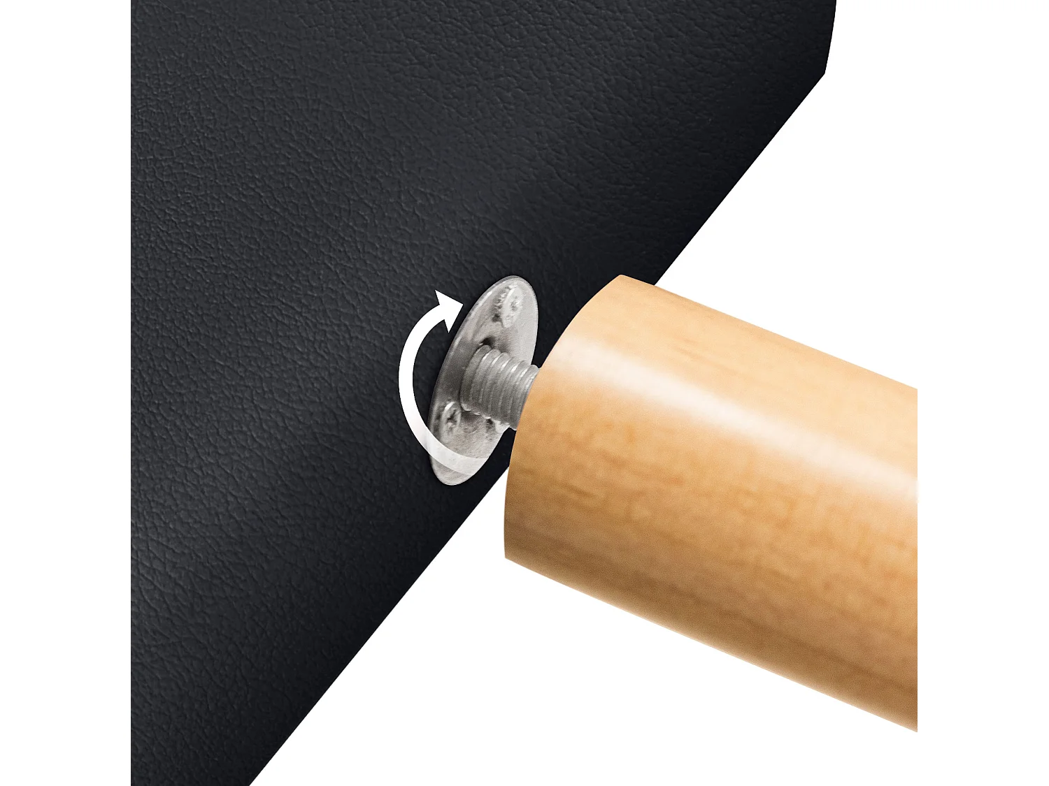 DHOME Tête de lit en simili cuir avec 3 rangées de boutons entrelacés Tête de lit rembourrée pour lit de luxe (Noir, 145cm)