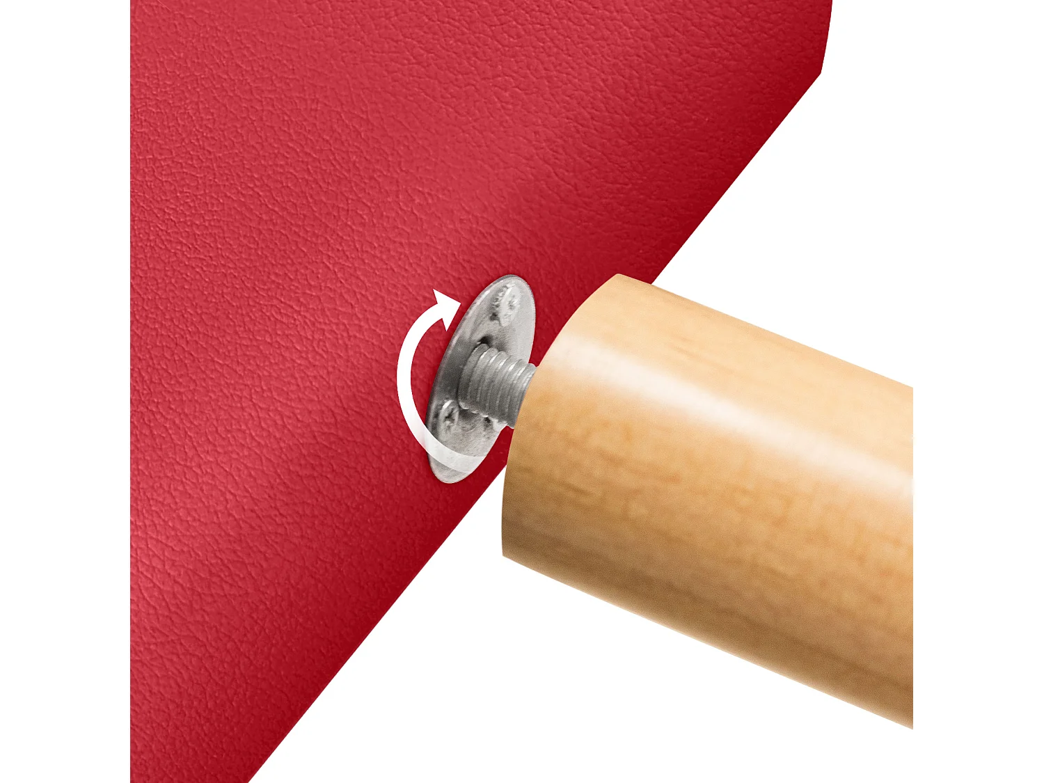 DHOME Tête de lit en simili cuir avec 3 rangées de boutons entrelacés Tête de lit rembourrée pour lit de luxe (Rouge, 135cm)