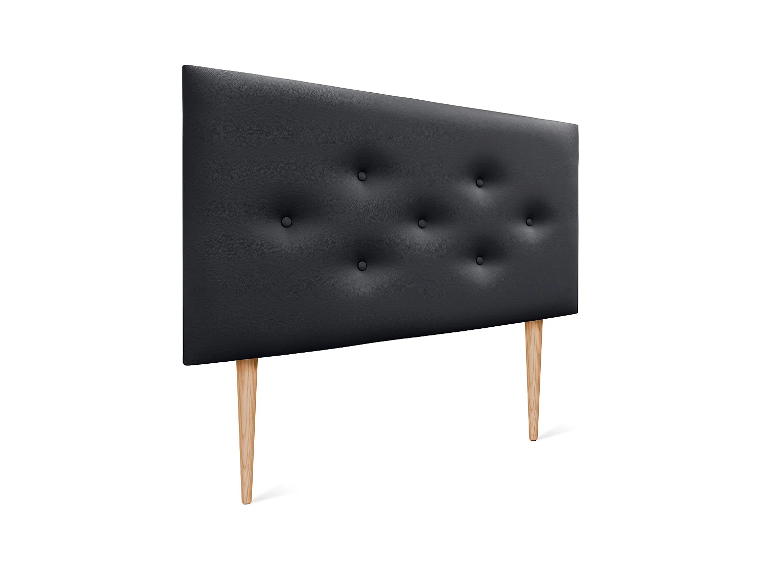 DHOME Tête de lit en simili cuir avec 3 rangées de boutons entrelacés Tête de lit rembourrée pour lit de luxe (Noir, 110cm)