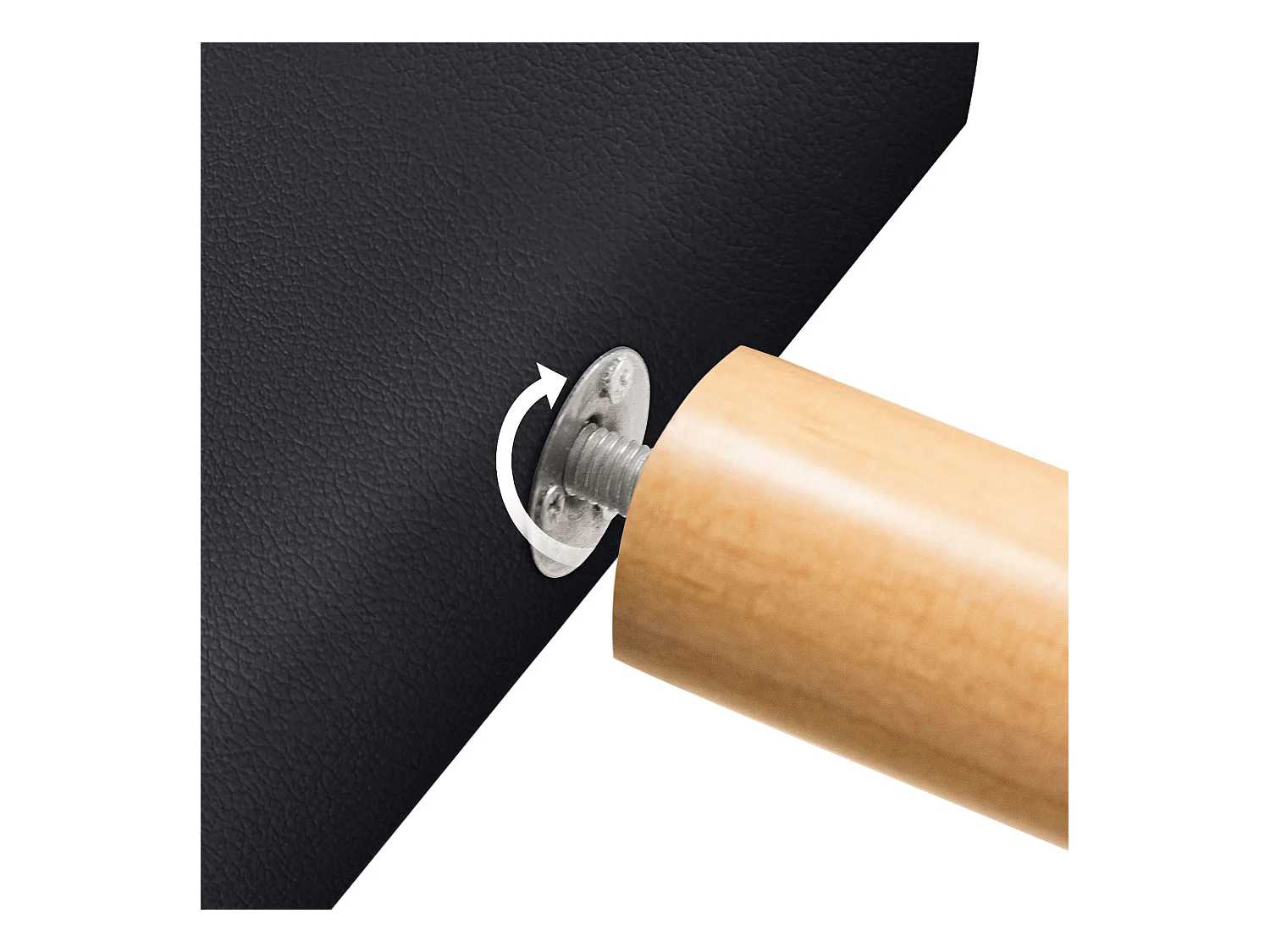 DHOME Tête de lit en simili cuir avec 3 rangées de boutons entrelacés Tête de lit rembourrée pour lit de luxe (Noir, 110cm)