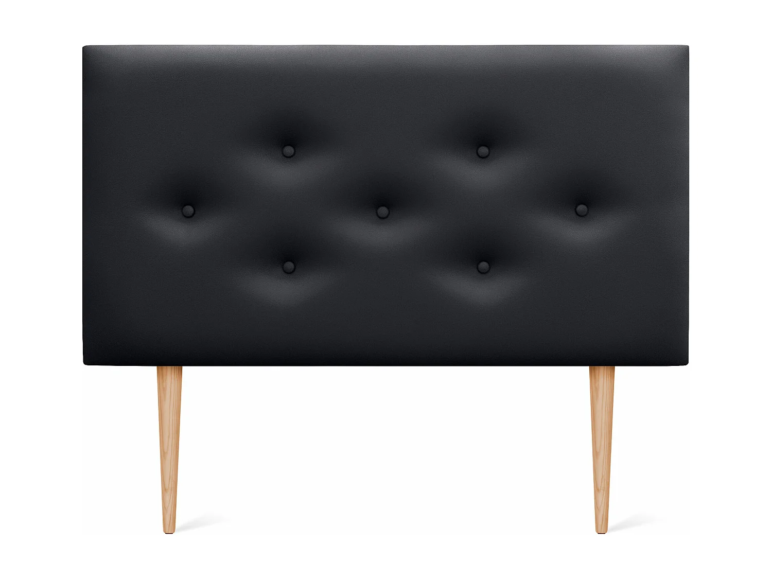 DHOME Tête de lit en simili cuir avec 3 rangées de boutons entrelacés Tête de lit rembourrée pour lit de luxe (Noir, 110cm)