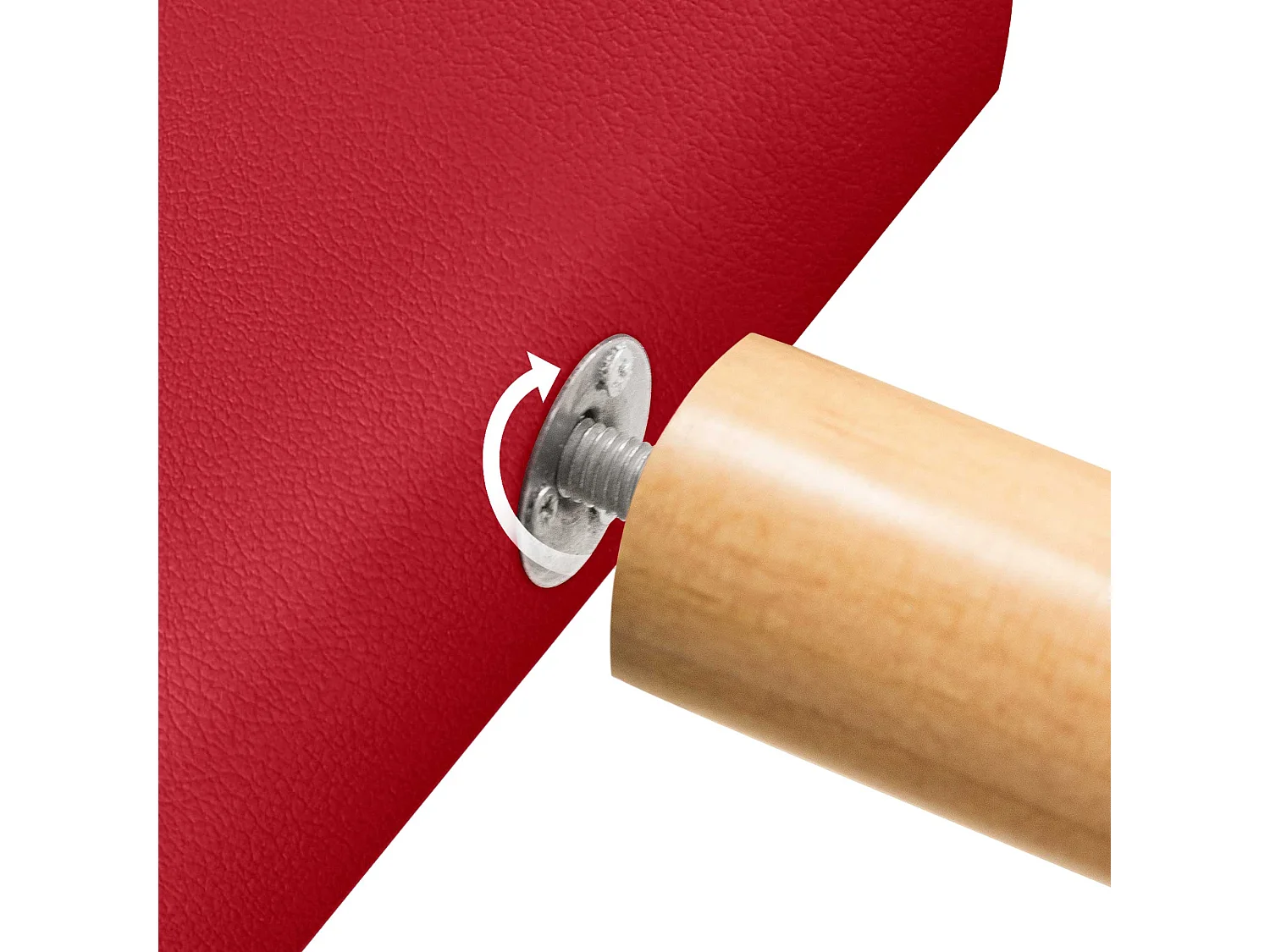 DHOME Testiera in ecopelle con 3 file di bottoni Testiera imbottita per letto di lusso (Rosso, 135cm)