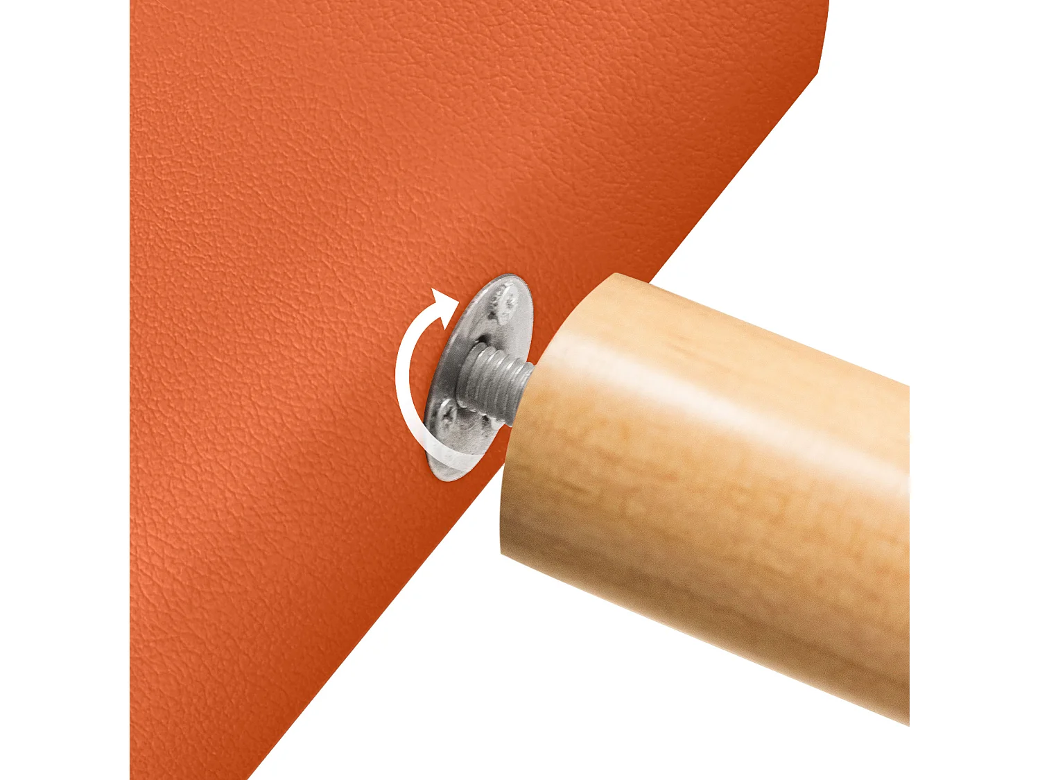 DHOME Tête de lit en simili cuir avec 3 rangées de boutons entrelacés Tête de lit rembourrée pour lit de luxe (Orange, 90cm)