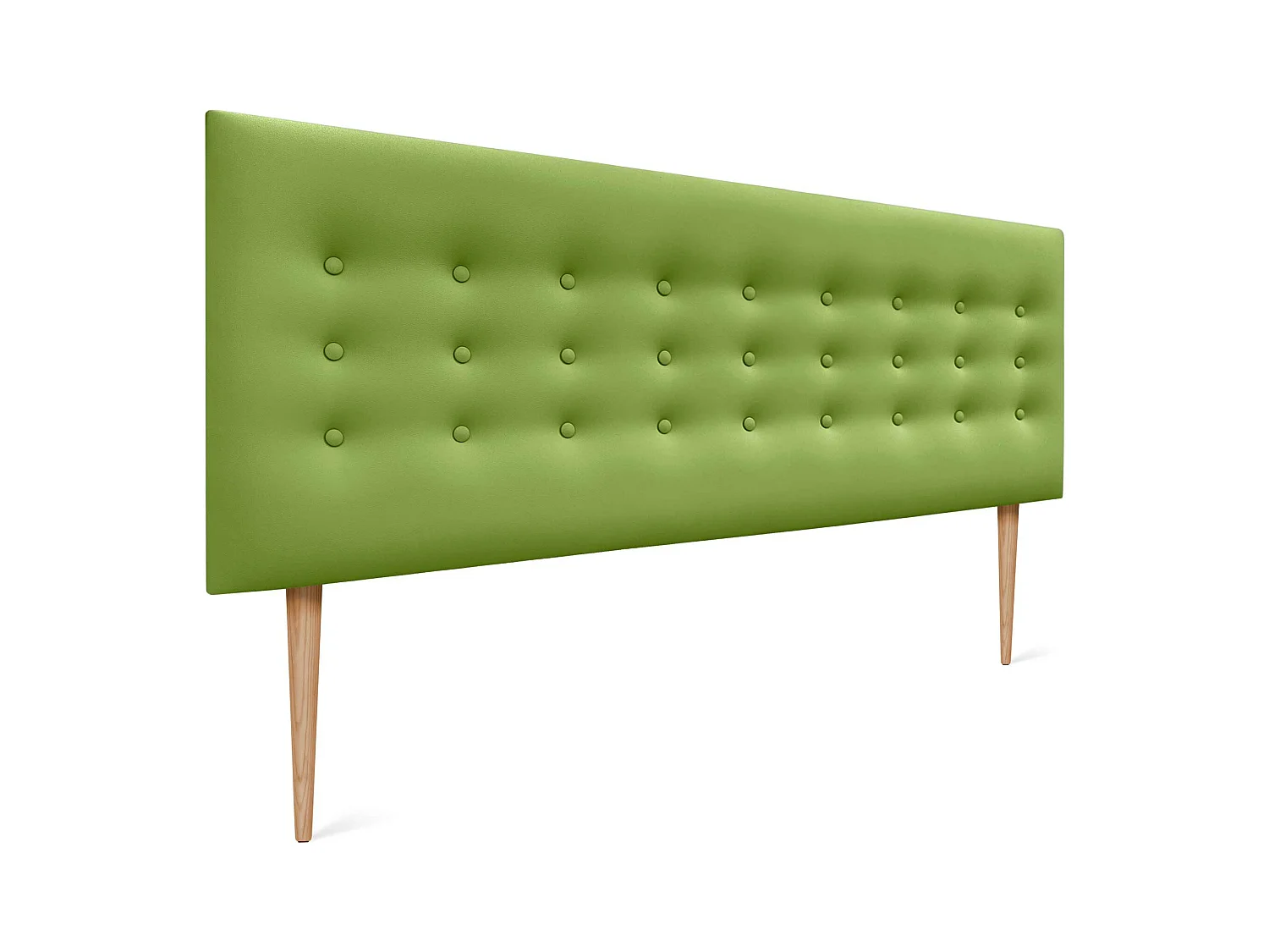 DHOME Tête de lit en simili cuir avec 3 rangées de boutons Tête de lit rembourrée pour lit de luxe (Vert, 150cm)