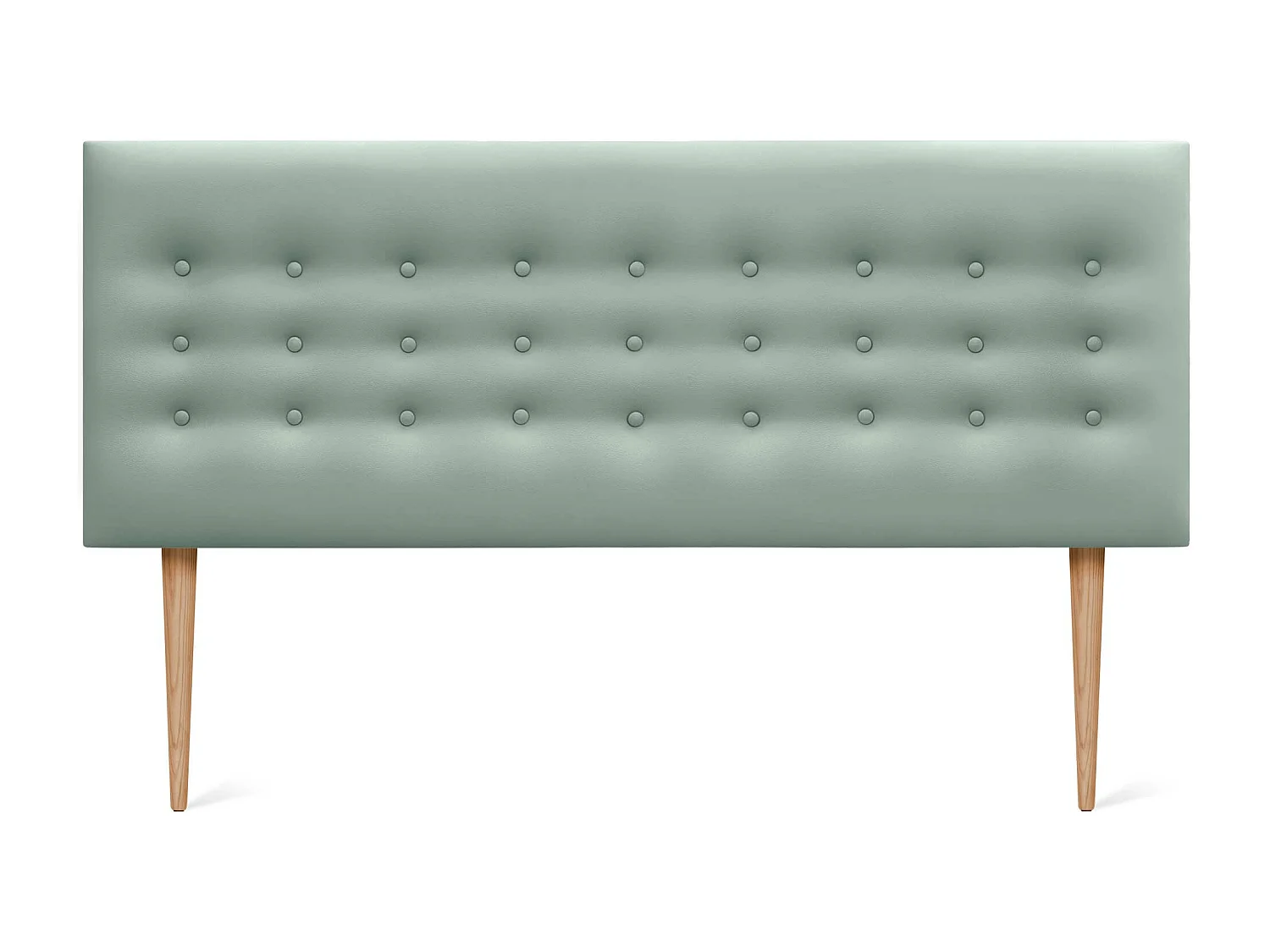 DHOME Tête de lit en simili cuir avec 3 rangées de boutons Tête de lit rembourrée pour lit de luxe (Vert, 145cm)
