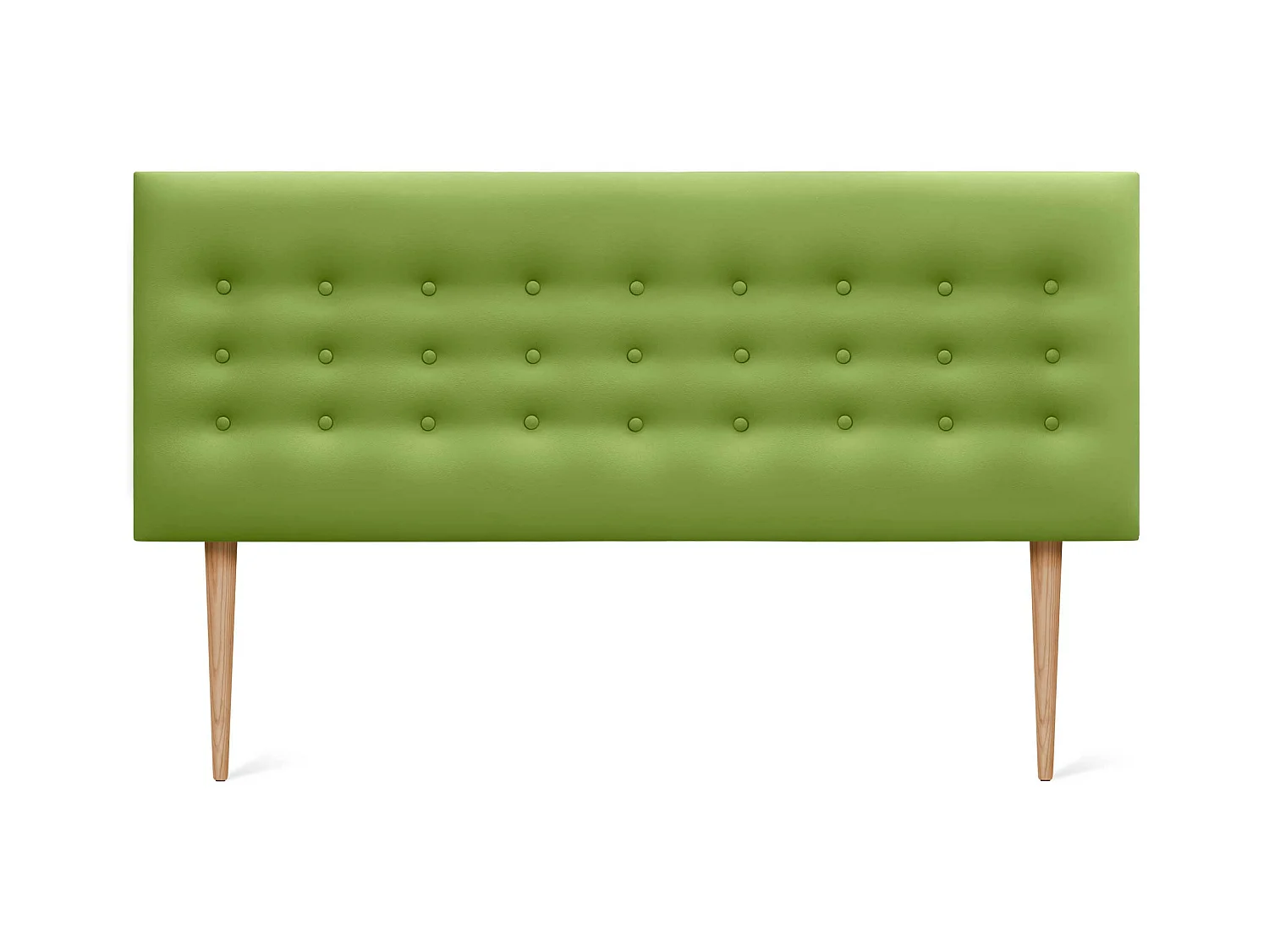 DHOME Tête de lit en simili cuir avec 3 rangées de boutons Tête de lit rembourrée pour lit de luxe (Vert, 145cm)