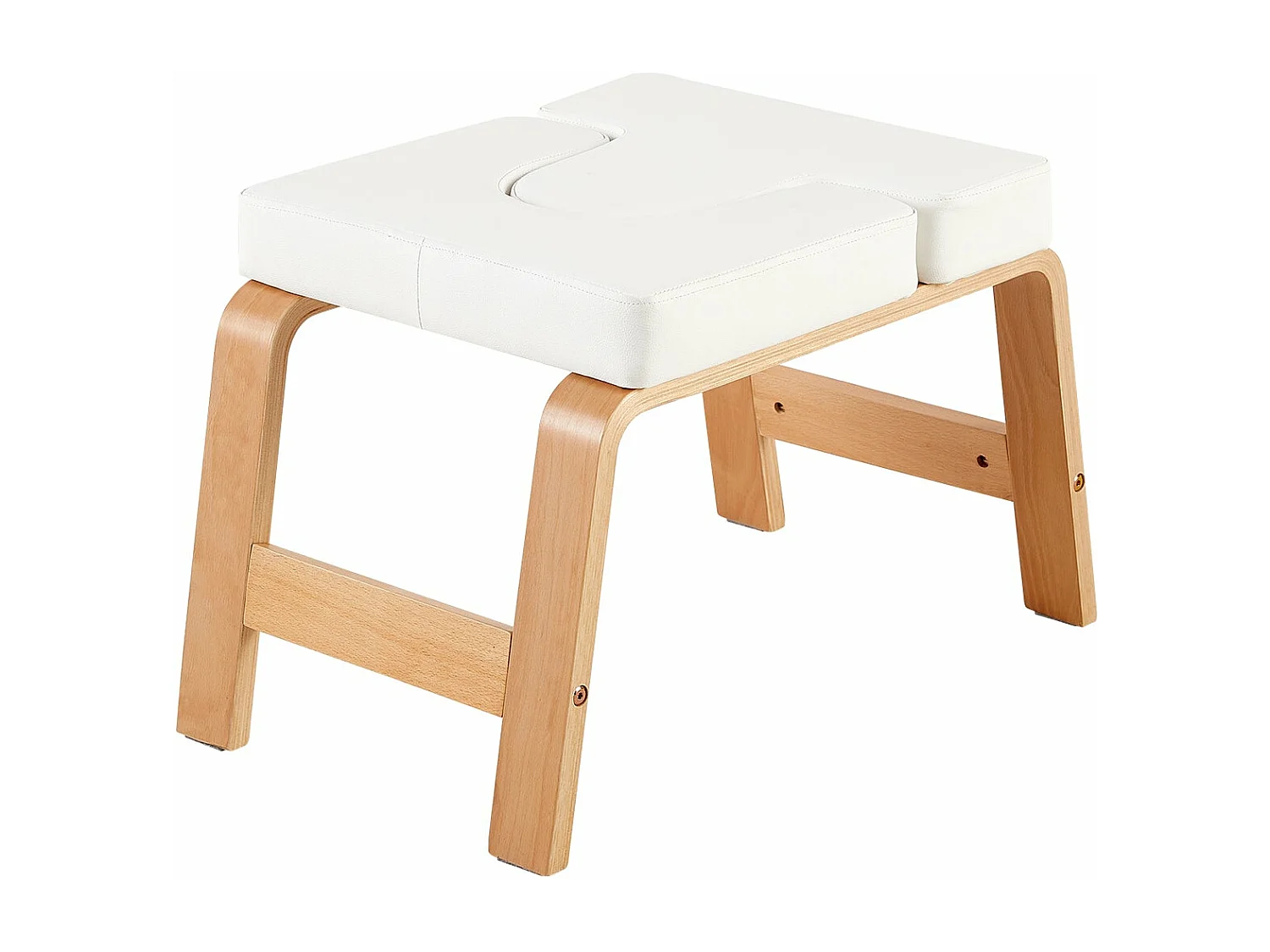 Tabouret en bois réglable pour une assise confortable – Repose-pieds ou chaise polyvalente pour la maison, bureau et détente, Blanc