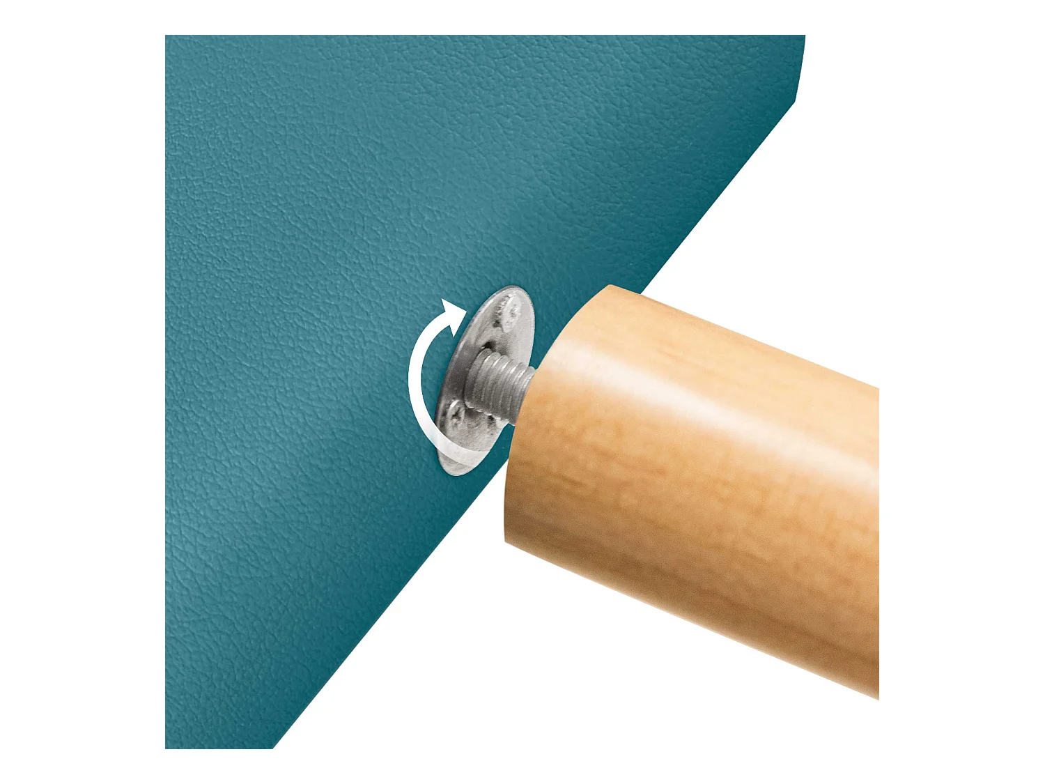 DHOME Testiera in ecopelle con 3 file di bottoni Testiera imbottita per letto di lusso (Turchese, 95cm)