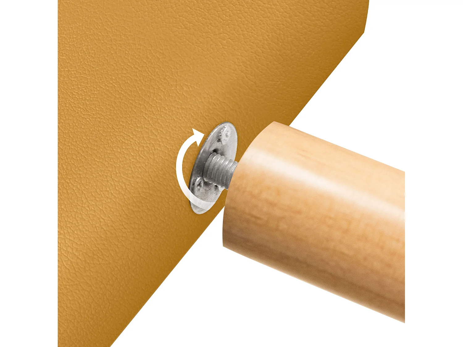 DHOME Tête de lit en simili cuir avec 3 rangées de boutons entrelacés Tête de lit rembourrée pour lit de luxe (Moutarde, 160cm)