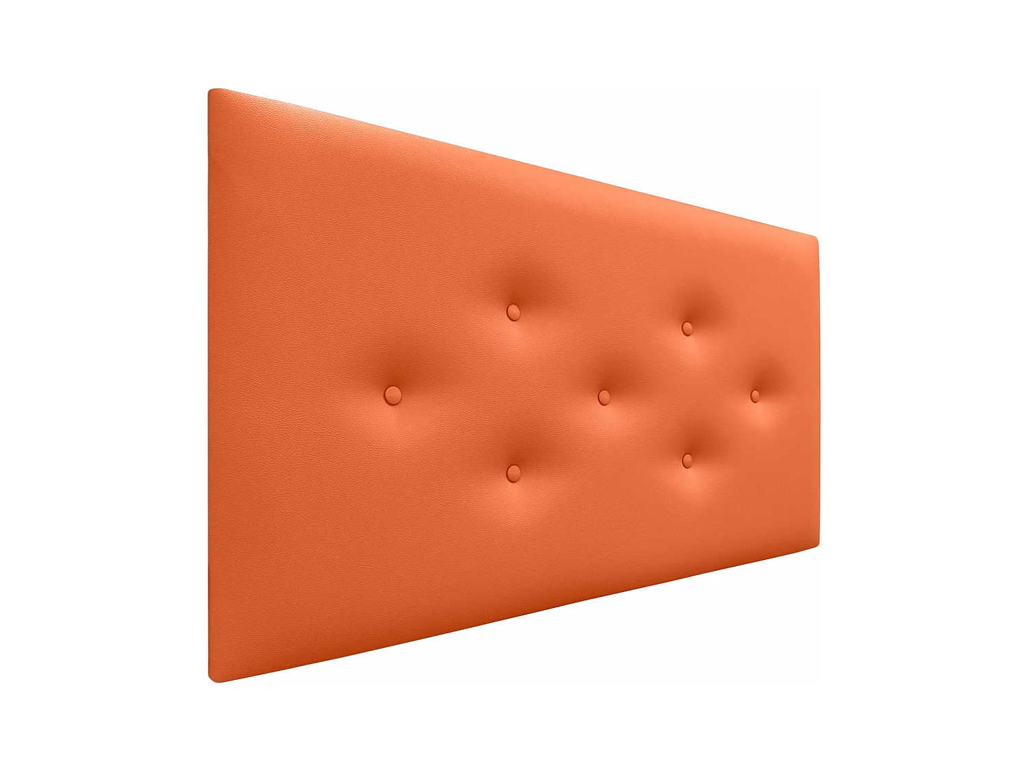 DHOME Tête de Lit en Similicuir avec 3 Rangées de Boutons Entrelacées Tête de Lit Rembourrée de Luxe (Orange, 105cm)