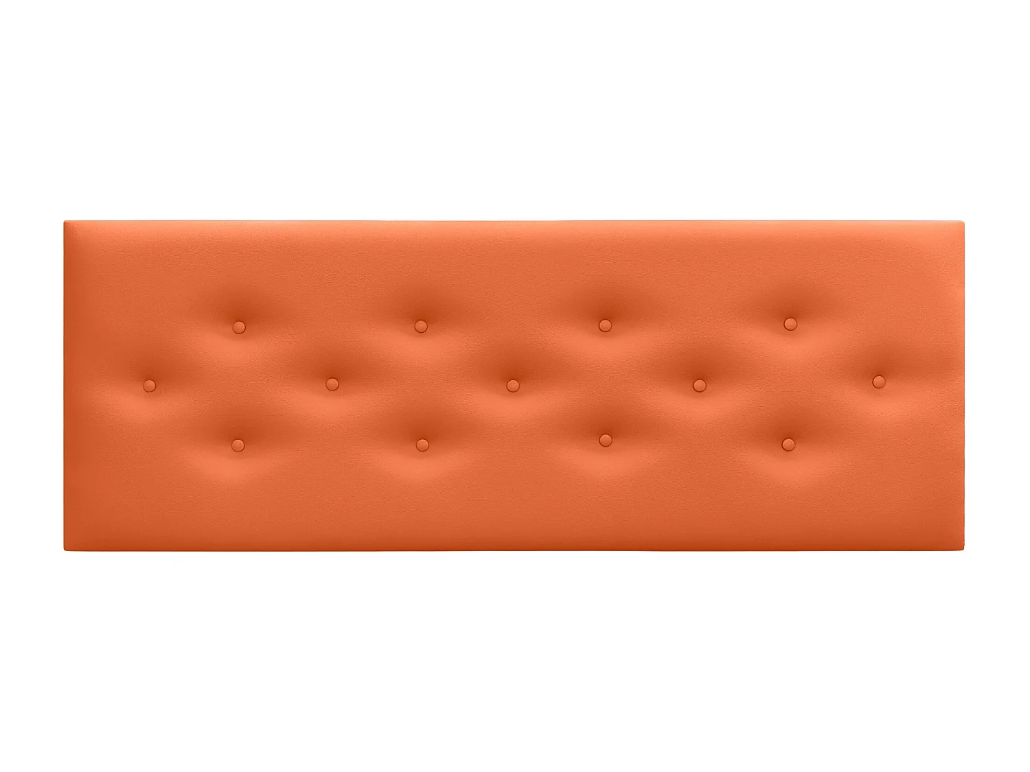 DHOME Tête de Lit en Similicuir avec 3 Rangées de Boutons Entrelacées Tête de Lit Rembourrée de Luxe (Orange, 135cm)