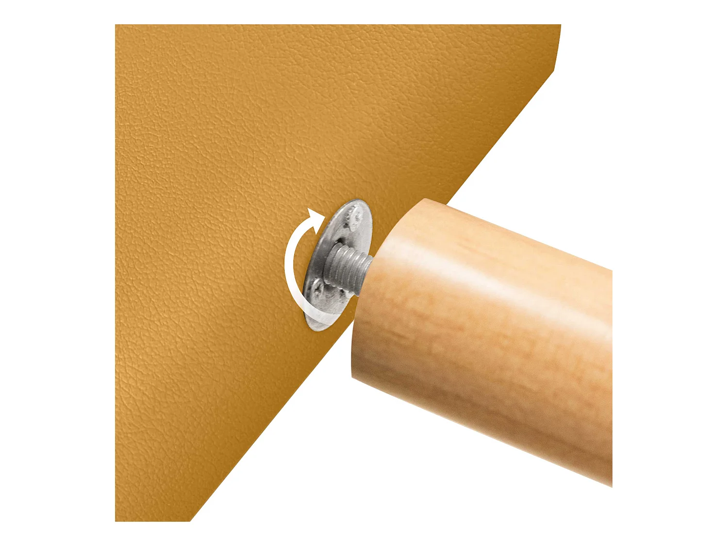 DHOME Tête de lit en simili cuir avec 3 rangées de boutons Tête de lit rembourrée pour lit de luxe (Moutarde, 110cm)