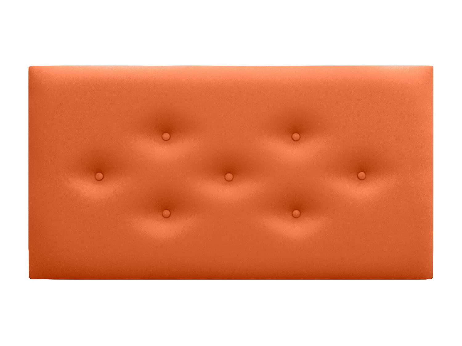 DHOME Tête de Lit en Similicuir avec 3 Rangées de Boutons Entrelacées Tête de Lit Rembourrée de Luxe (Orange, 110cm)