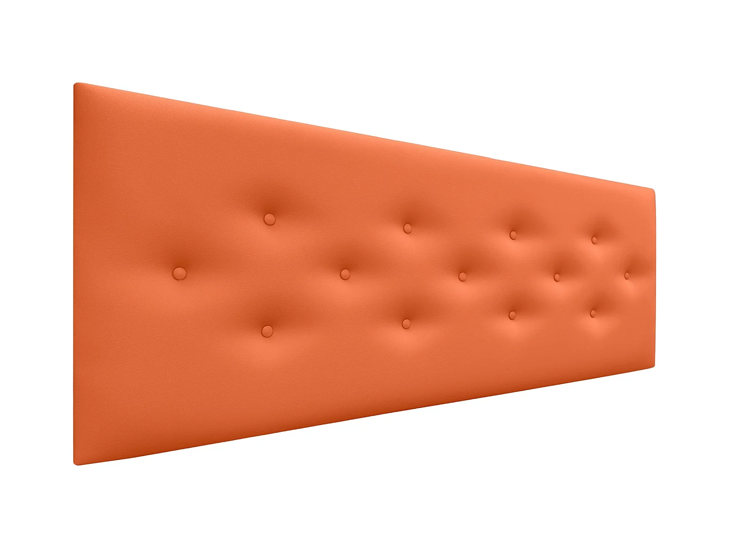 DHOME Tête de Lit en Similicuir avec 3 Rangées de Boutons Entrelacées Tête de Lit Rembourrée de Luxe (Orange, 150cm)