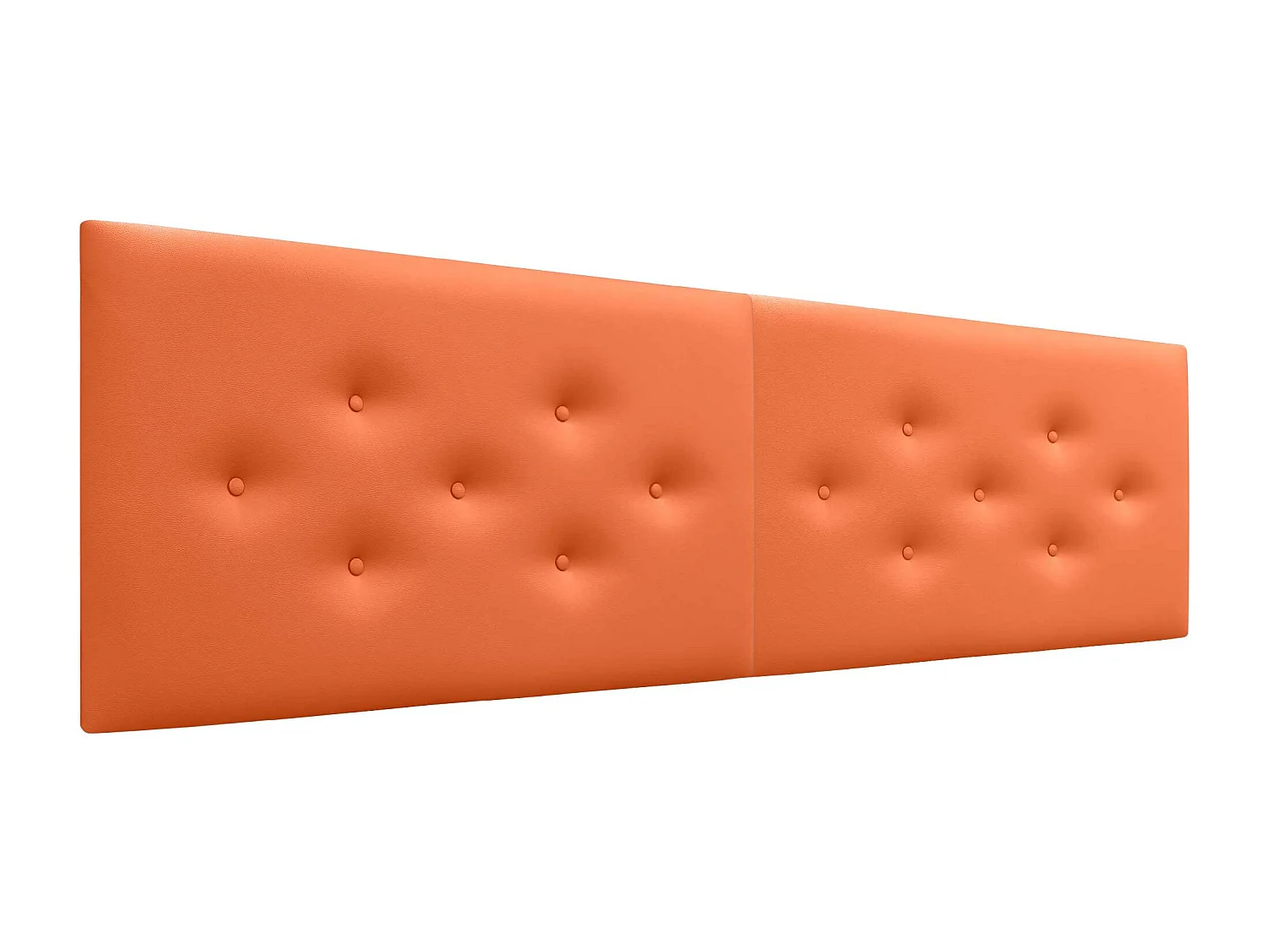 DHOME Tête de Lit en Similicuir avec 3 Rangées de Boutons Entrelacées Tête de Lit Rembourrée de Luxe (Orange, 210cm (2 pièces))