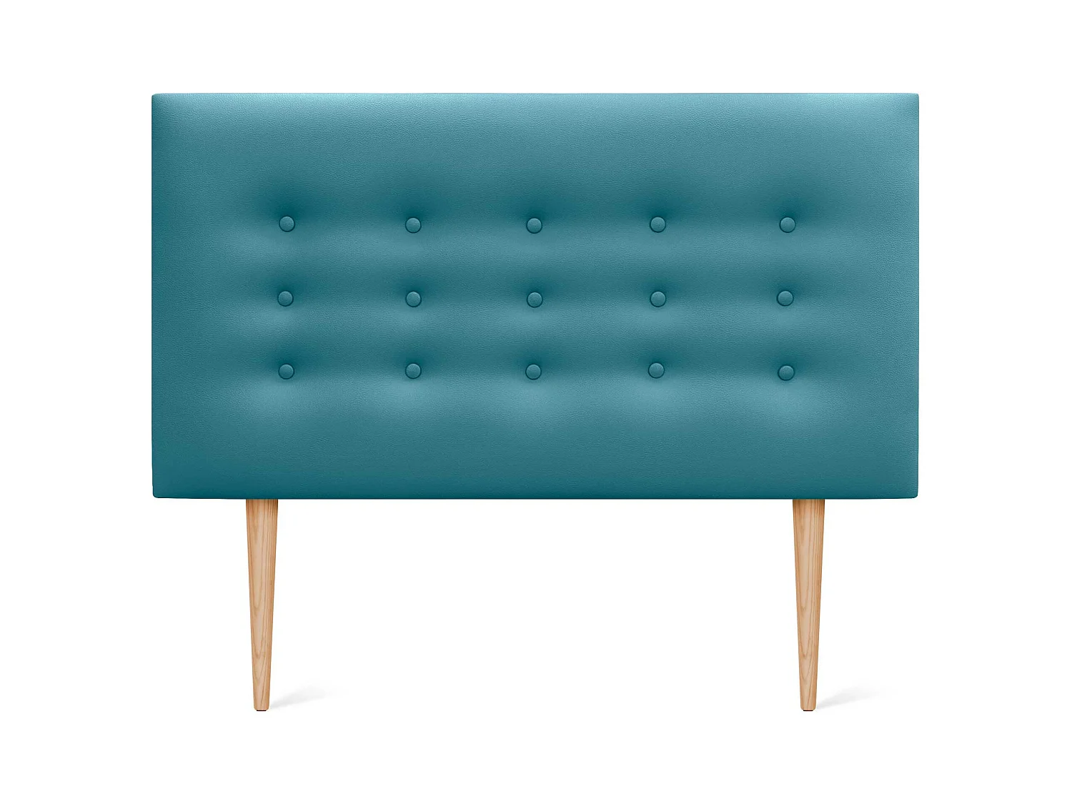 DHOME Tête de lit en simili cuir avec 3 rangées de boutons Tête de lit rembourrée pour lit de luxe (Turquoise, 90cm)