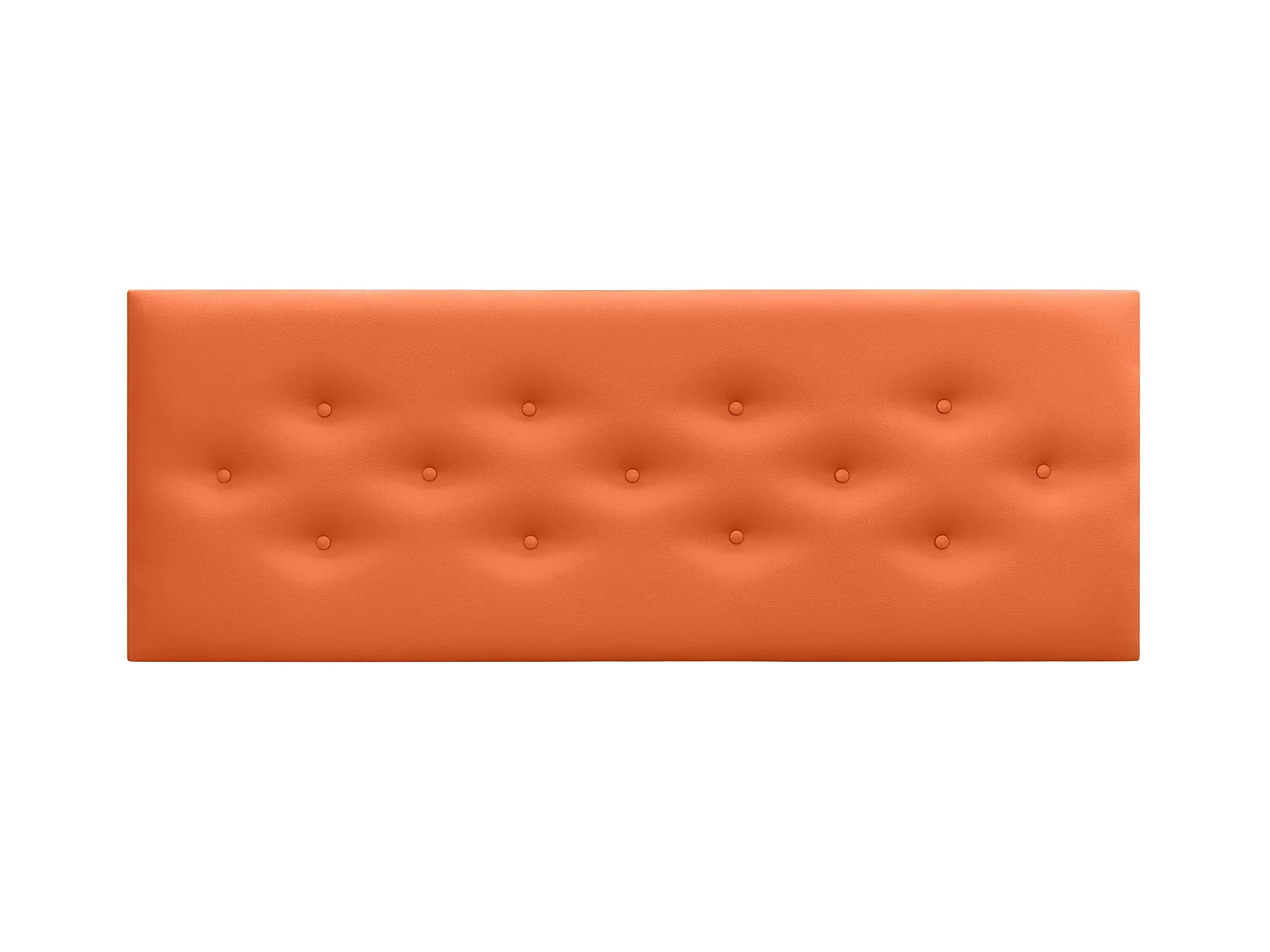 DHOME Tête de Lit en Similicuir avec 3 Rangées de Boutons Entrelacées Tête de Lit Rembourrée de Luxe (Orange, 145cm)
