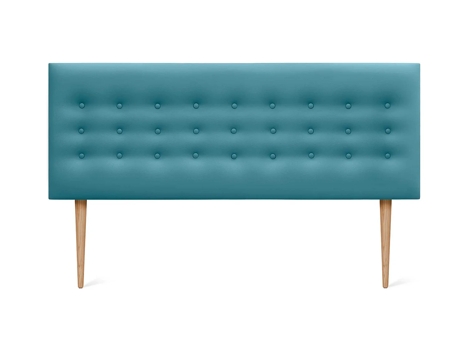 DHOME Tête de lit en simili cuir avec 3 rangées de boutons Tête de lit rembourrée pour lit de luxe (Turquoise, 145cm)