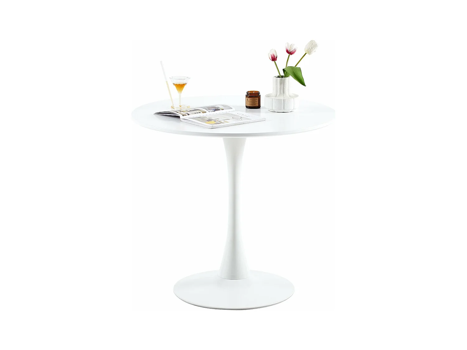 Table à manger à tréteaux avec 70cm - Blanc