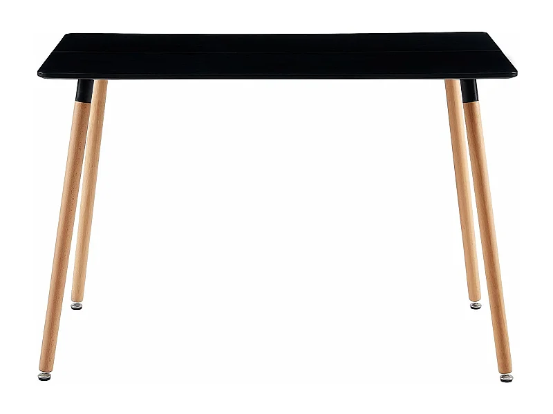 Rechthoekige Eettafel van Zwart Hout 110 x 70 cm - Simpele Scandinavische Stijl met Vier Poten