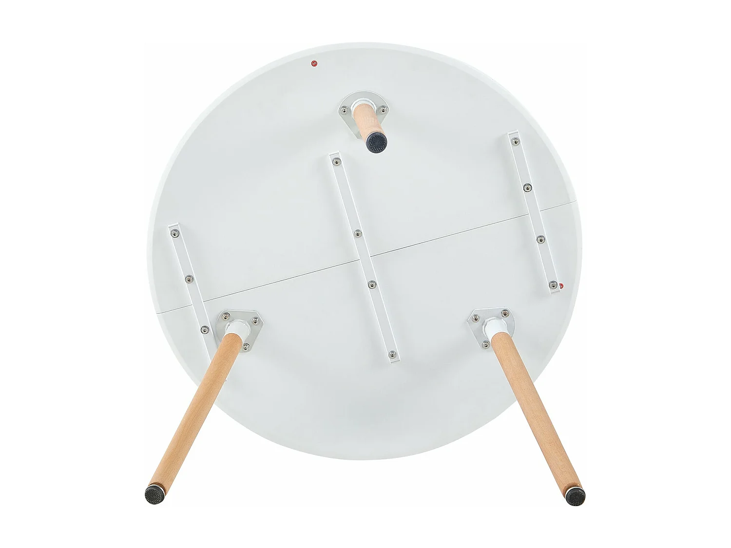 Table à Manger Ronde Scandinave en Bois de Hêtre Massif laqué - 80 x 70 cm - Blanche