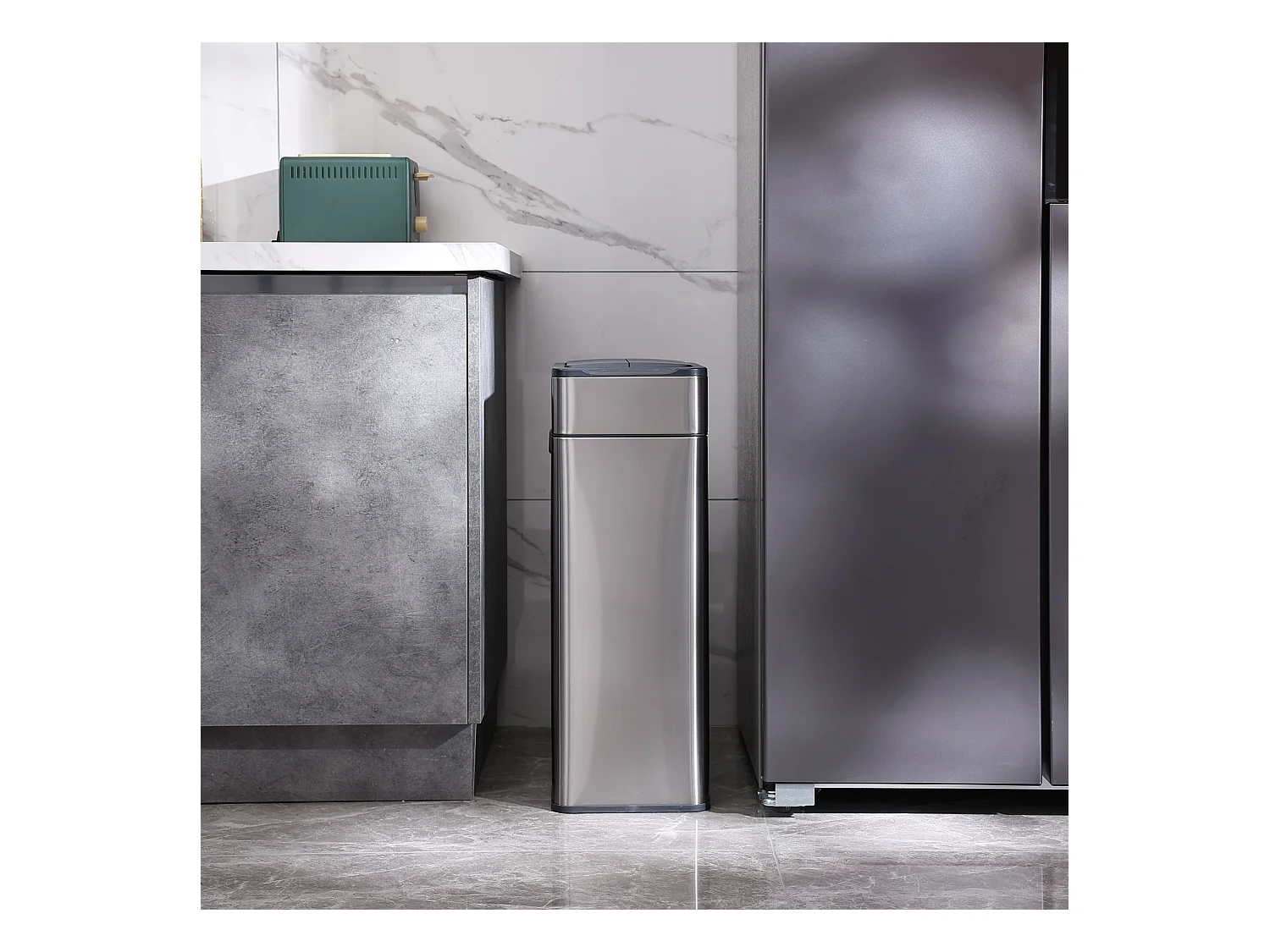 SVITA SE40L Poubelle à capteur Poubelle de cuisine Poubelle automatique Argent